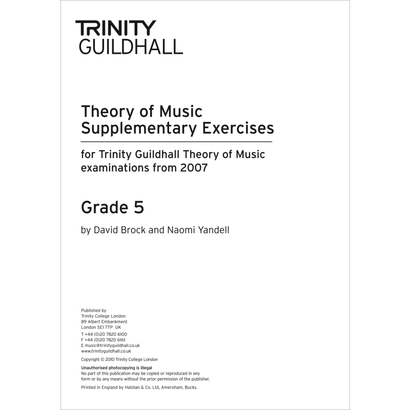 Trinity - Theory Supplementary Exercises Grade 5