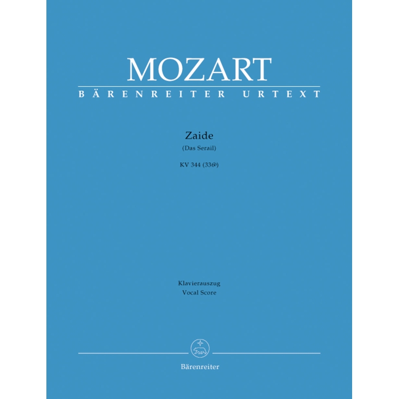 Mozart, W.A - Zaide (complete opera) (Das Serail) (G) (K.344) (K.336b) (Urtext).