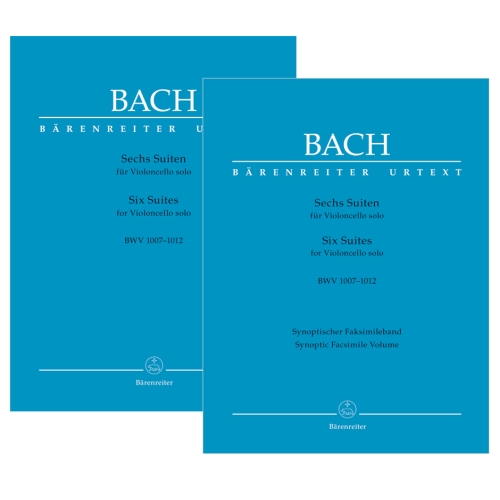 Bach, J.S - Suites (6) for Cello (BWV 1007 - 1012) (Urtext). Performing Edition & Synoptic Facsimile Volume (Special price).