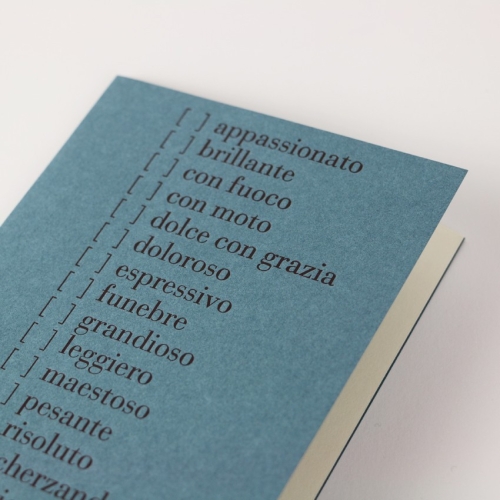 Folded card "Musical terms" 