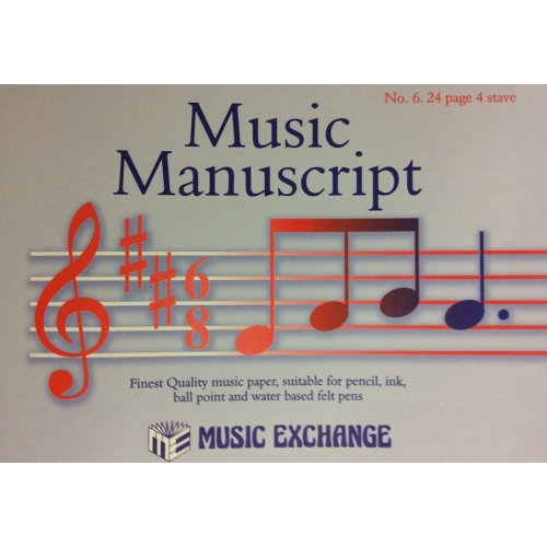 Music Manuscript No 6 (24 Page 4 Stave) Jumbo