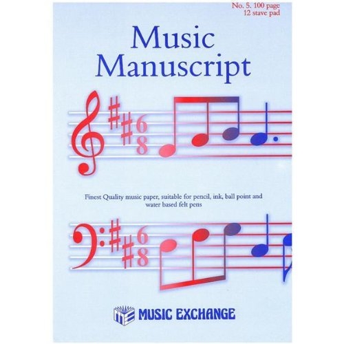 Music Manuscript No 5 (100 Page 12 Stave) Pad