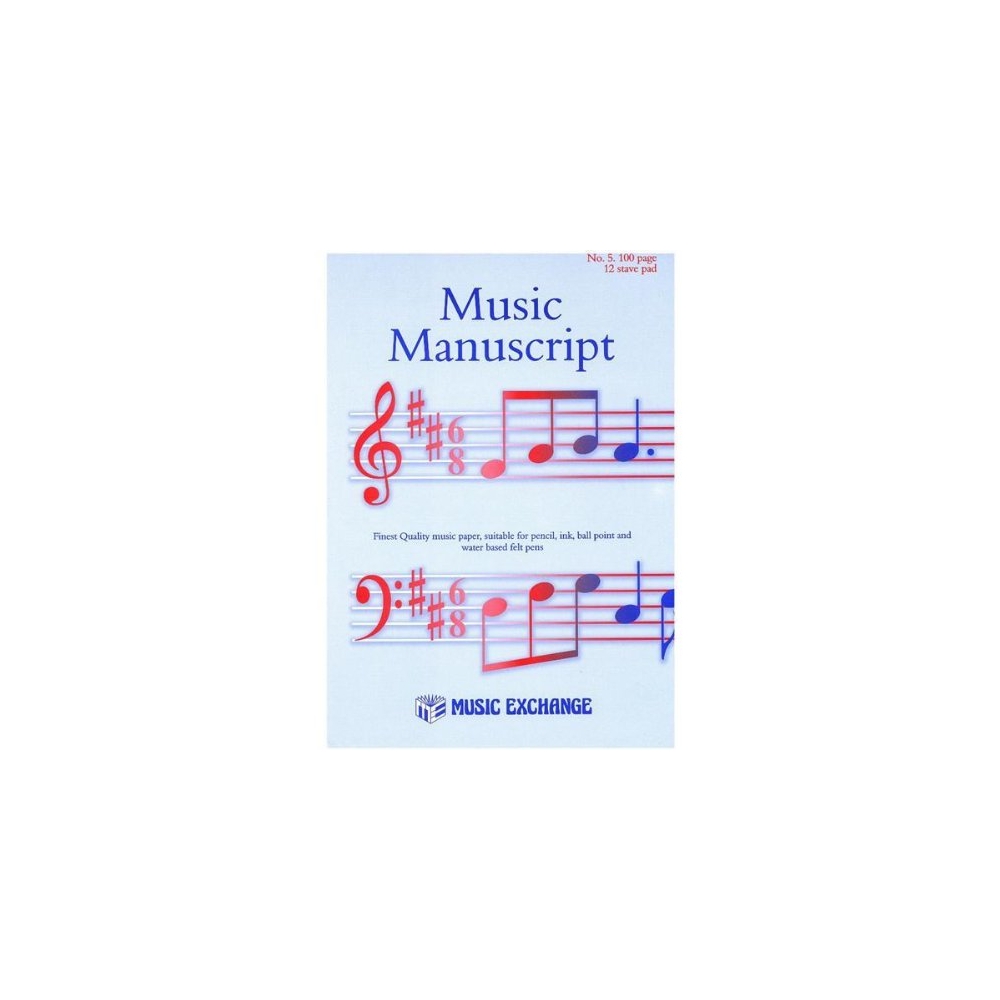 Music Manuscript No 5 (100 Page 12 Stave) Pad