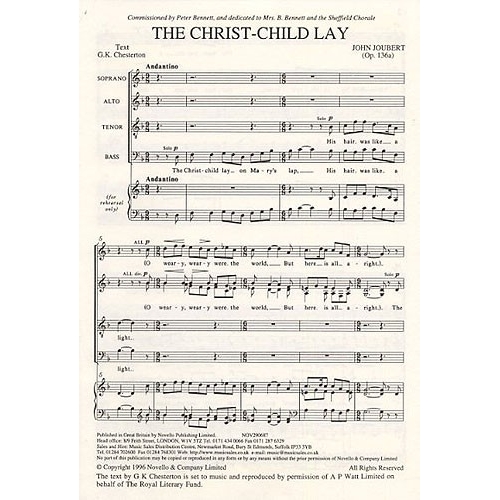 John Joubert: The Christ-Child Lay Op.136a
