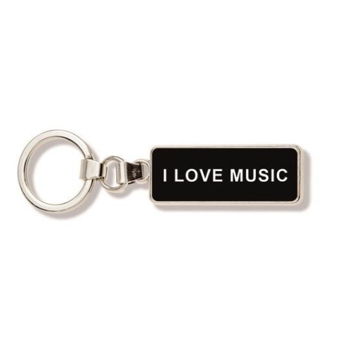 Keyring I LOVE MUSIC black