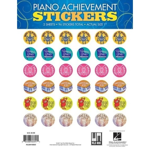 Piano Achievement Stickers