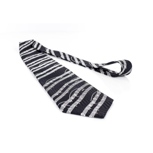 Sheet Music Silk Tie (Black On White)