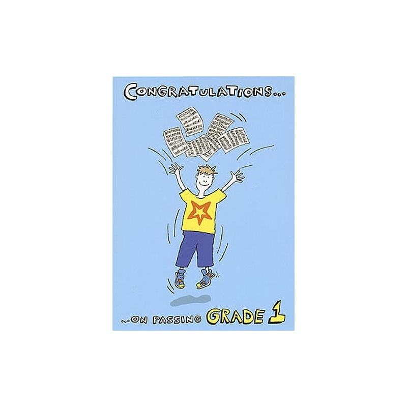 Music Gallery Congratulations Card - Grade 1 (Boy)