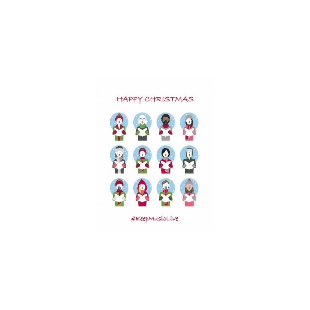 Help Musicians Charity Card: Singers in the Snow - Keep Music Live (pack of 6 Christmas cards)