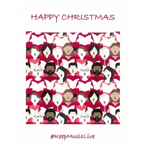 Help Musicians Charity Card: Massed Choir - Keep Music Live (pack of 6 Christmas cards)