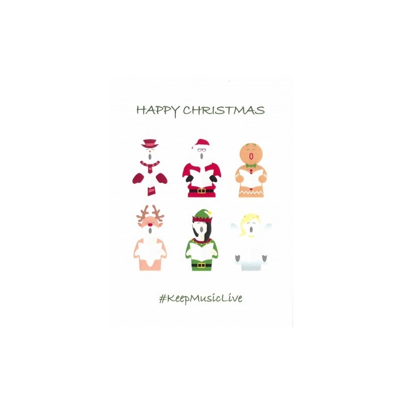 Help Musicians Charity Card: Singing for All - Keep Music Live (pack of 6 Christmas cards)