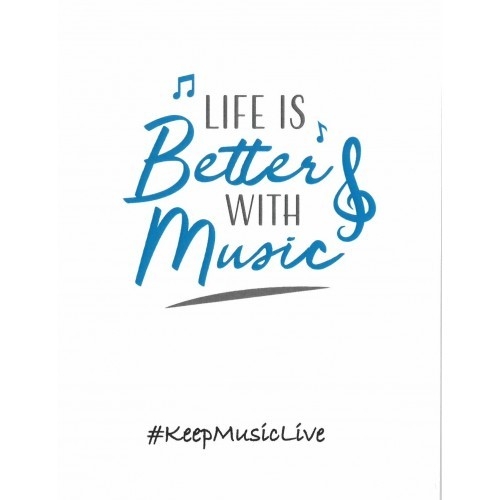 Help Musicians Charity Card: Life is better with music - Keep Music Live (pack of 6 cards)