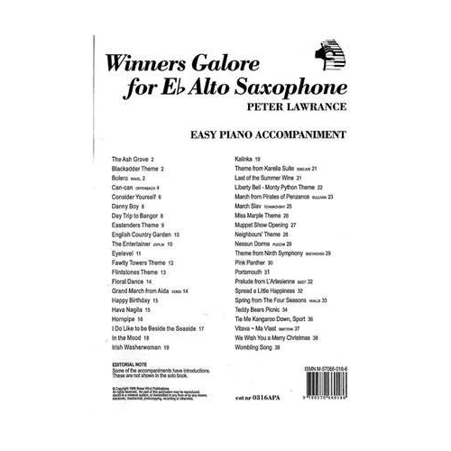Winners Galore for Alto Saxophone (Piano Accompaniment)
