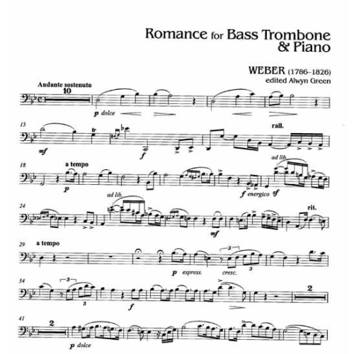 Weber, C M von - Romance for Bass Trombone