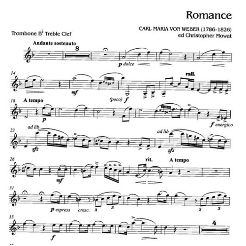 Weber, C M von - Romance (Trombone & Piano)