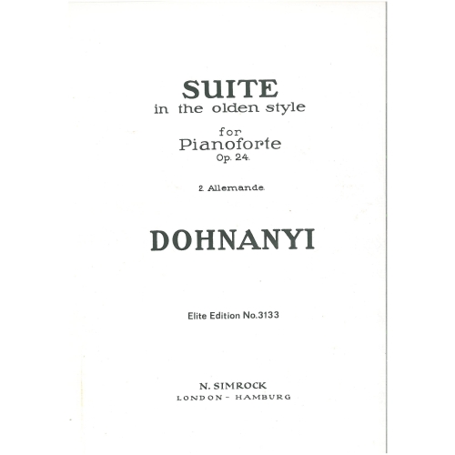 Dohnányi, Ernö von - Suite in the Olden Style op. 24 