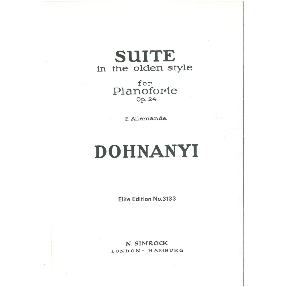 Dohnányi, Ernö von - Suite in the Olden Style op. 24 