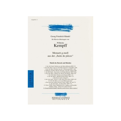 Handel, G.F - Minuet in G minor (from 'Suite des pieces') arr. Kempf