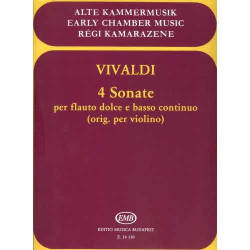Vivaldi, Antonio - 4 Sonatas for Flauto Dolce