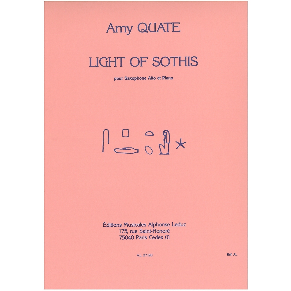 Quate, Amy - Light of Sothis for Alto Saxophone and Piano