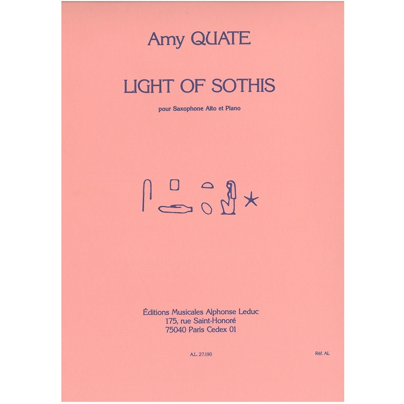 Quate, Amy - Light of Sothis for Alto Saxophone and Piano