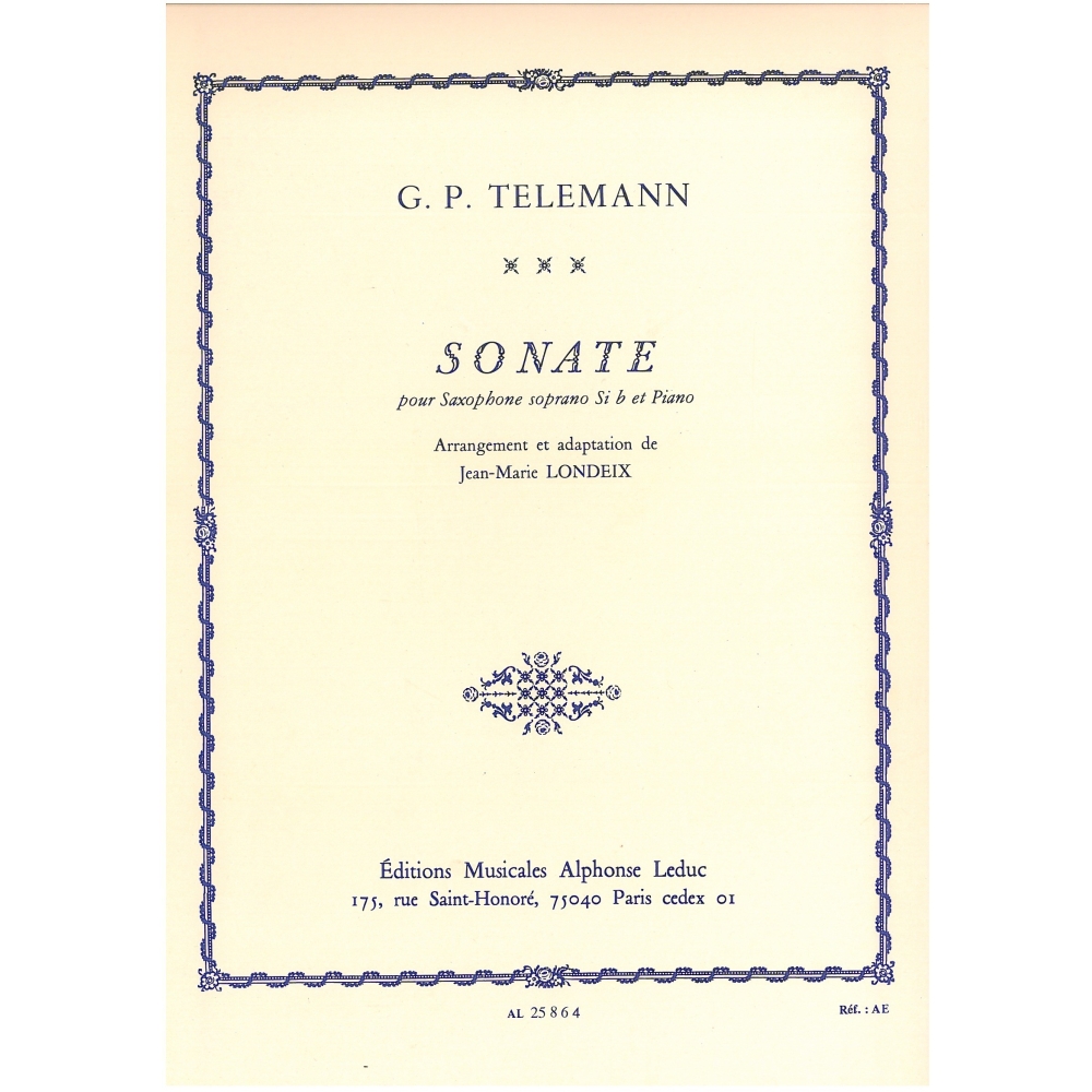 Telemann, Georg Philipp - Sonata For Soprano Saxophone And Piano