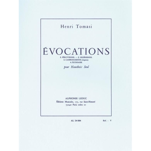Tomasi - Evocations for Solo Oboe