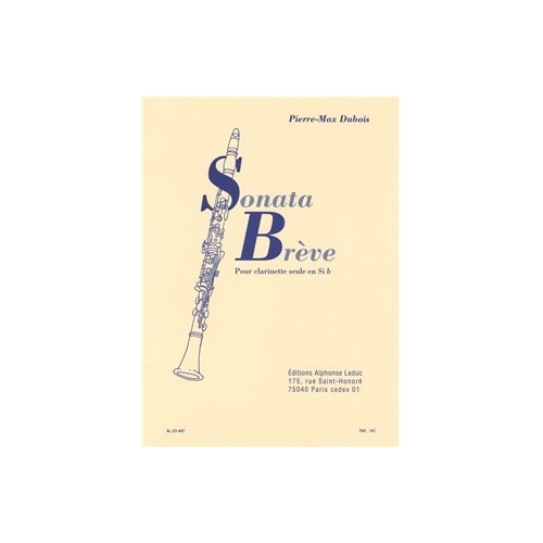 Dubois, Pierre Max - Sonata Breve for Clarinet