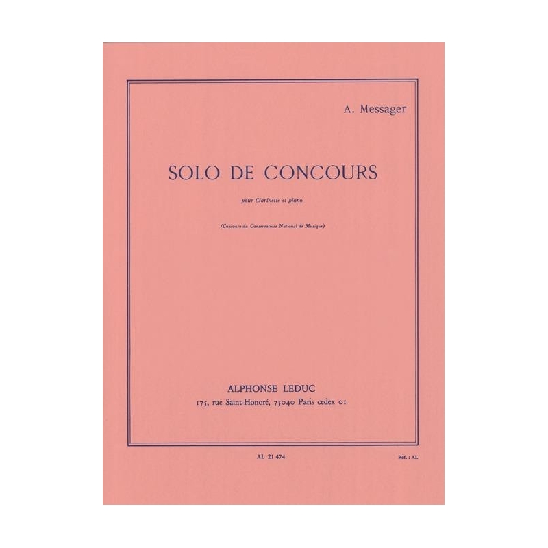 Messager - Solo de Concours (Clarinet & Piano)