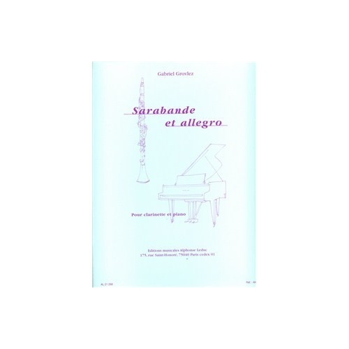 Grovlez, Gabriel - Sarabande et Allegro (Clarinet)
