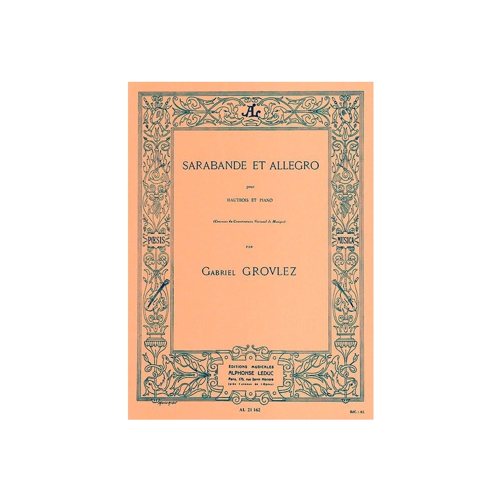 Grovlez, Gabriel - Sarabande et Allegro pour Hautbois et Piano