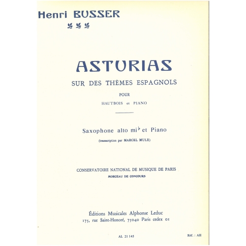 Busser, Henri - Asturias sur des Themes Espagnols