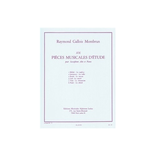 Six pièces musicales d'étude