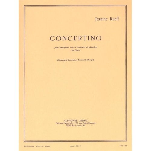 Rueff - Concertino for Alto Saxophone, Op. 17