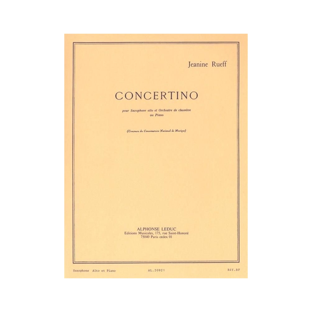 Rueff - Concertino for Alto Saxophone, Op. 17