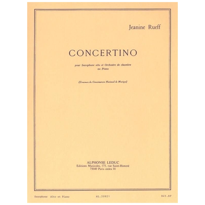 Rueff - Concertino for Alto Saxophone, Op. 17