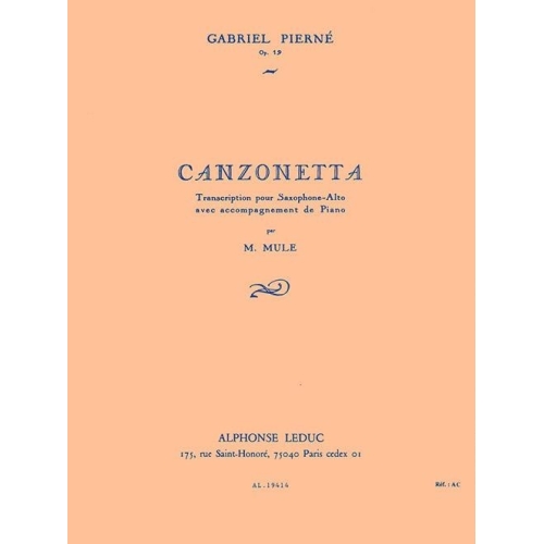Pierné, Gabriel - Canzonetta