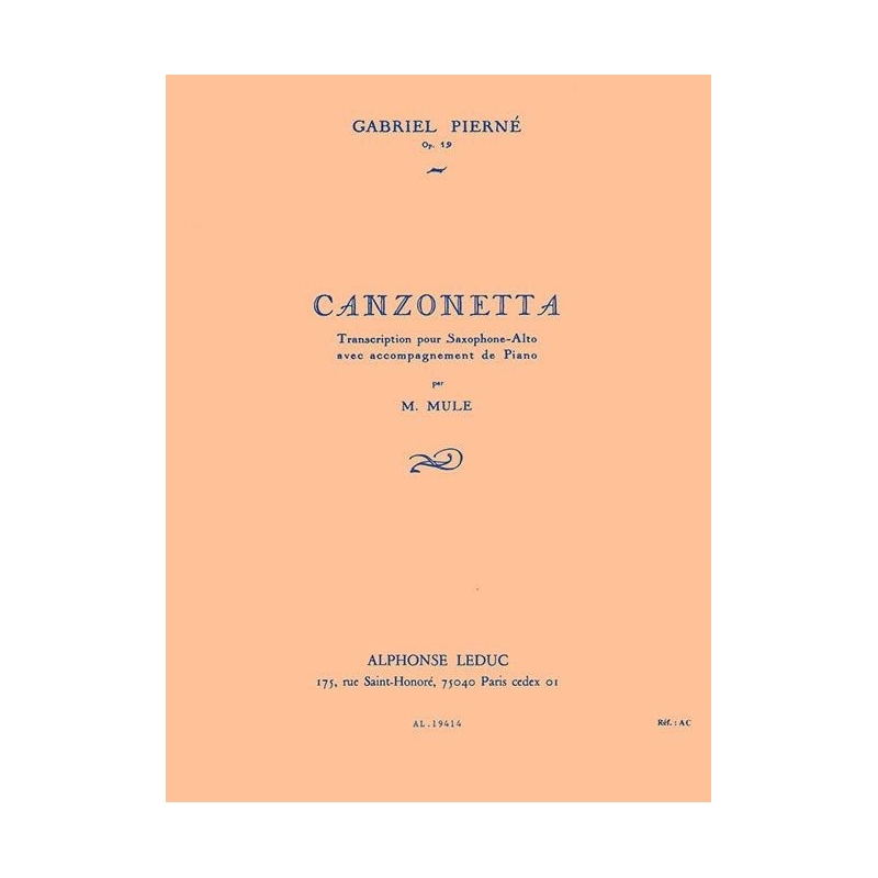 Pierné, Gabriel - Canzonetta