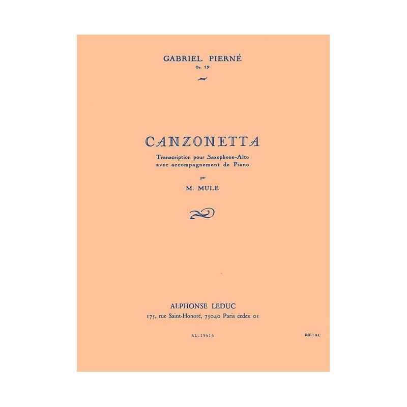 Pierne, arr. Mule - Canzonetta (Saxophone)