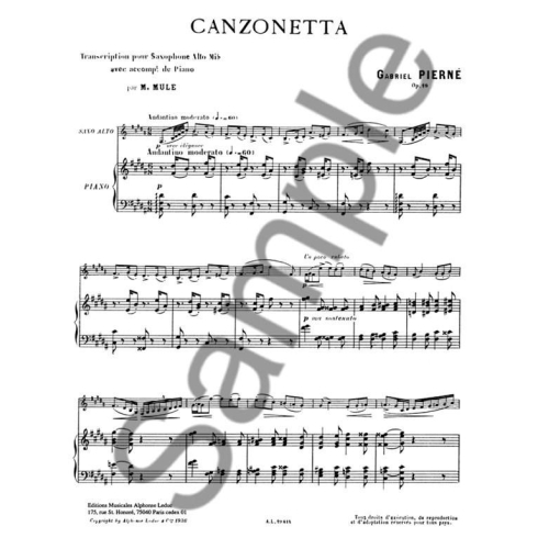 Pierné, Gabriel - Canzonetta