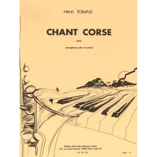 Tomasi - Chant Corse for Alto Saxophone