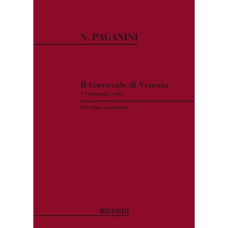 Paganini, The Carnival of Venice (Violin & Piano)