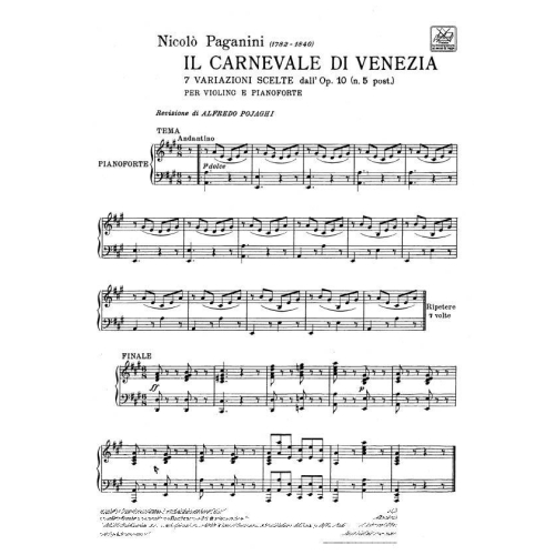 Paganini, The Carnival of Venice (Violin & Piano)