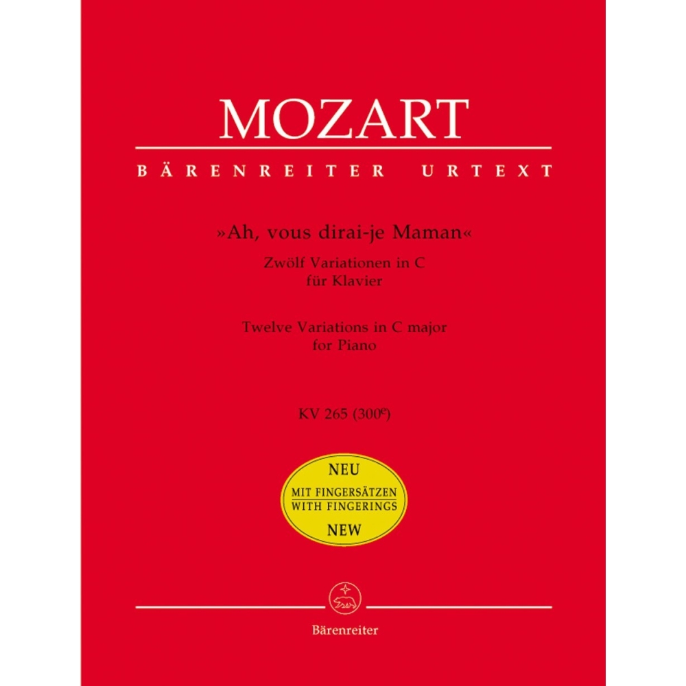 Mozart, W.A 'Ah, vous dirai-je Maman', 12 Variations in C Major, KV 265