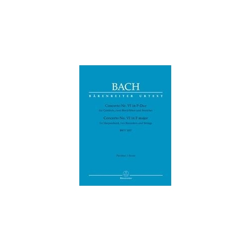 Concerto for Keyboard No 6 in F (BWV 1057) Full Score - Johann Sebastian Bach