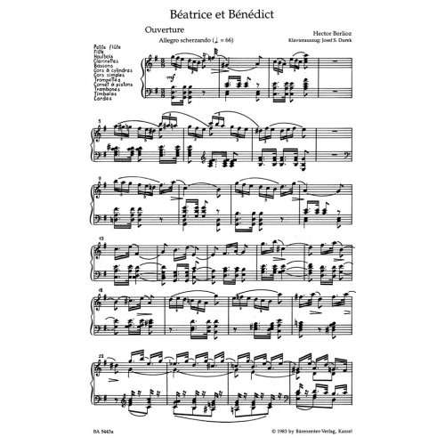 Berlioz H. - Beatrice and Benedict (complete) (F) (Urtext).