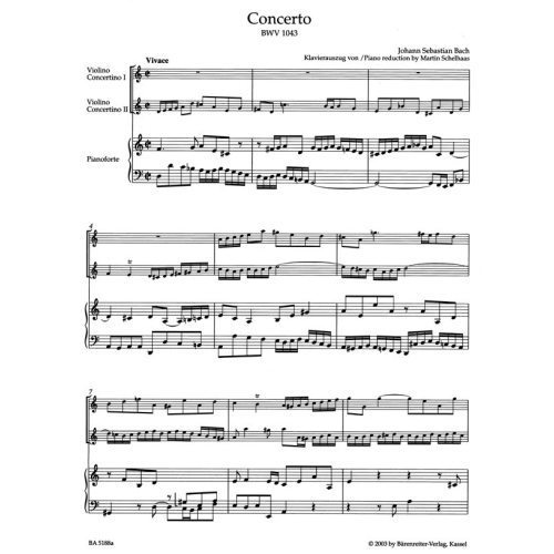 Bach J.S. - Concerto for Two Violins in D minor (BWV 1043) (Urtext).