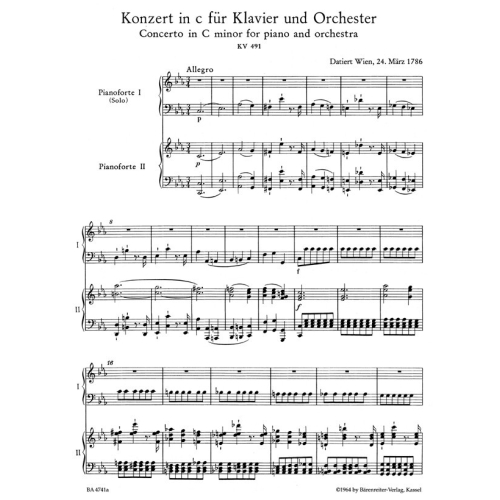 Mozart W.A. - Concerto for Piano No.24 in C minor  (K.491) (Urtext).