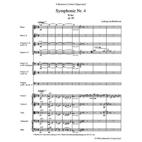 Beethoven L. van - Symphony No.4 in B-flat, Op.60 (Urtext) (ed. Del Mar).