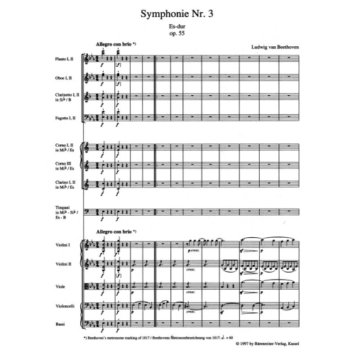 Beethoven L. van - Symphony No.3 in E-flat, Op.55 (Eroica) (Urtext) (ed. Del Mar).